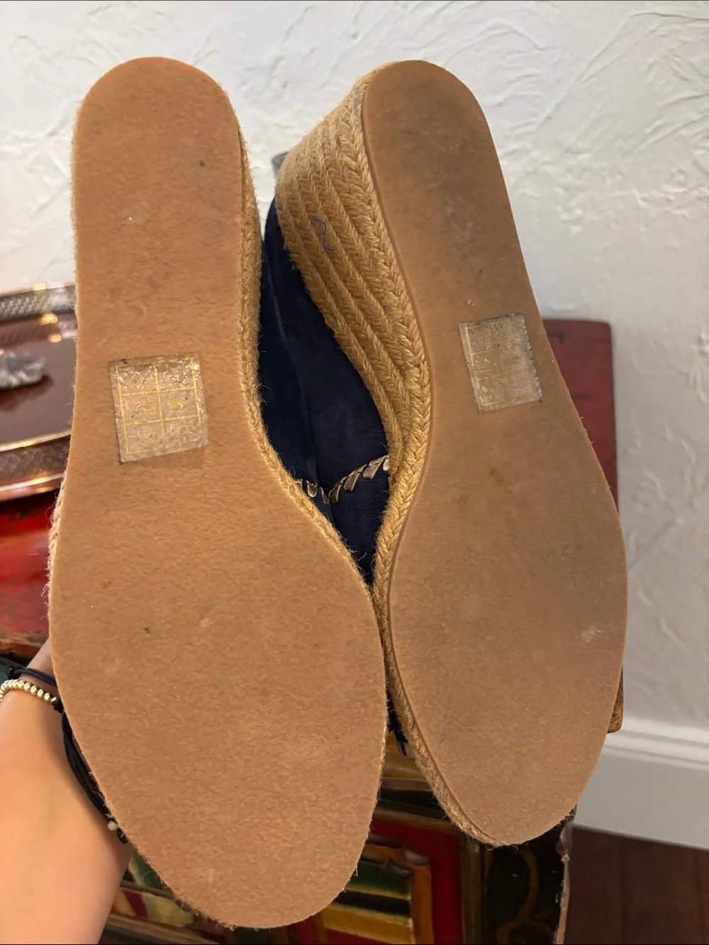Jack Rogers Navy Suede Espadrille Wedge